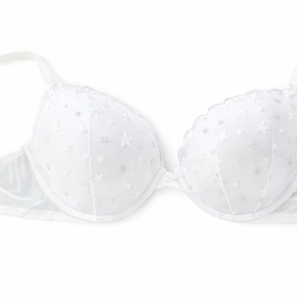 Victoria's Secret White Star-Embellished Bra